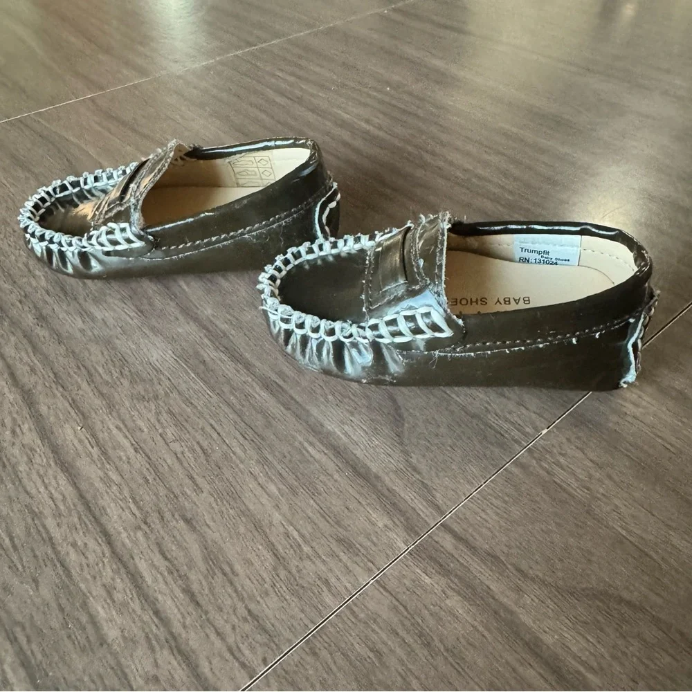 Trumpfit Infant‎ Baby Brown Patent Moccasins Shoes Loafers Size 0-6 Months